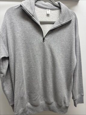 bp Men's Light Gray Half-Zip Pullover Sweatshirt